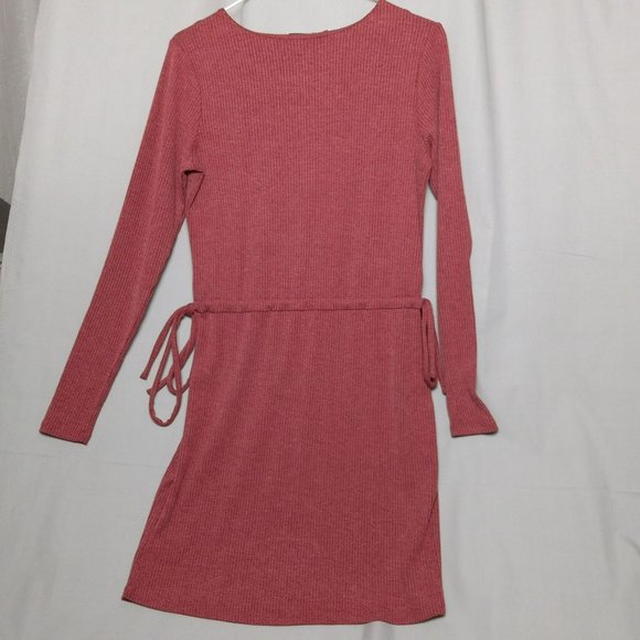 Charles Henry Mini Tie Waist Soft Ribbed Long‎ Sleeved Casual Dress Sz XS - Picture 2 of 8